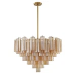 Crystorama Addis Light Chandelier, Brass/tronchi Glass Amber ADD-316-AG-AM. Fixed Price $3198.00.