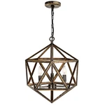 Cwi Lighting Amazon 3 -light Antique Forged Copper Rustic Geometric Hanging. Fixed Price $219.99.