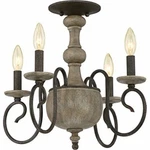 Quoizel CS1718RK 4-LIGHT Castile Semi-flush Mount In Rustic Black. Fixed Price $369.99.