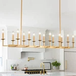 48" Rustic Gold Linear Chandelier 10-LIGHT Candle Modern Dining Kitchen Island. Fixed Price $143.40.