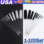 Nylon Straw Brush Cleaner Bottle Tube Pipe Small Long Cleaning 10PCS Set Usa Lot. Fixed Price $205.09.