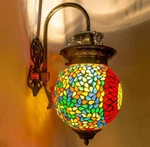 Handcrafted Turkish Mosaic Walllamp Elegant Hanging Light Fixture. Fixed Price $64.99.