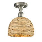 Innovations Woven Rattan 1LT 8" Semi-flush, Nickel/natural 516-1C-SN-RBD-8-NAT. Fixed Price $193.60.