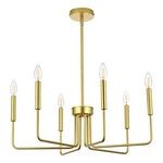 Living District Willa 6-LIGHT Modern Metal Pendant Brass. Fixed Price $172.00.