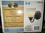 Hampton Bay Woodbridge Collection 1-LIGHT Oil-rubbed Bronze Sconce. Fixed Price $44.99.