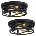 Flush Mount Ceiling Light Fixtures 2 Pack Black Skejao Hallway Farmhouse. Fixed Price $59.99.