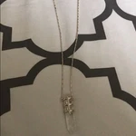 Stella & Dot Legend Necklace Crystal Point Quartz Pendant Silver Tone. Fixed Price $40.00.