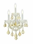 Wall Sconce White Dining Bedroom Golden Teak Crystal Light Fixture 22". Fixed Price $428.17.