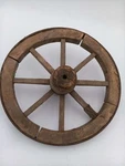 Antique Wooden Wagon Wheel Farm Primitive Rustic Wall Patina Decor. Fixed Price $124.99.