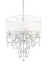 Silver Faux Crystal Hanging Celing Lamp With See Thru Shade. Fixed Price $1030.74.