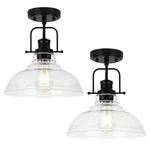 Wilon 2 11'' Seeded Glass Ceiling Light Fixture Pack, Black &. Fixed Price $122.05.