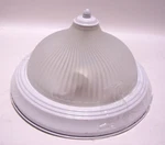 Contemporary 11IN Ceiling Light Fixture Ribbed Glass Dome Frosted/white J0402. Fixed Price $17.37.