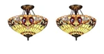 Chloe CH33353VR16-UF2 Tiffany-style Light Semi-flush Ceiling Fixture Pack. Fixed Price $382.98.