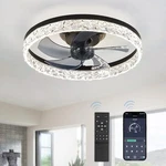 20" Modern Fan Lights Flush Mount Led Ceiling Kit With Remote App Control. Fixed Price $65.99.