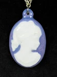 Unique Lite Purple Cameo Pendant Vintage Necklace Lavender Oval White 18" Chain. Fixed Price $19.99.