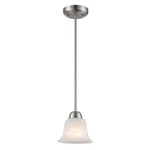 Air Aspen 1-LIGHT Brushed Nickel Mini Pendant W/ Bell Marble Glass. Fixed Price $23.99.