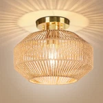Qingmiao Semi Flush Mount Ceiling Light Paper Woven Rattan Hallway. Fixed Price $57.10.