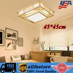Modern Simple Ceiling Light Led Square Pendant Lamp Fixture Remote Wood 48W. Fixed Price $54.35.
