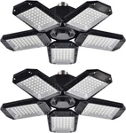 Led Garage Lights, 120W Deformable Ceiling Pack, Black. Fixed Price $31.70.