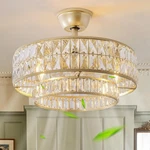 Celavieiop 20" Gold Fandelier Ceiling With Light, Crystal Chandelier. Fixed Price $247.50.
