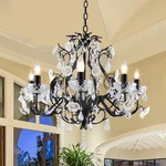 Classic Vintage Chandeliers Black Flower Crystal Ceiling Light Living Room Hotel. Fixed Price $299.99.