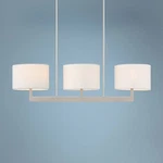 Livex Hayworth 42" Nickel White Shade Modern Linear Chandelier. Fixed Price $407.96.
