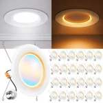 Sunco 24 Pack 6 Inch Recessed With Night Light, Led Can Lights Retrofit.... Fixed Price $181.27.