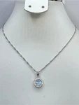 Silver Halo Crystal Glass Pendant Necklace Classic Elegant Minimalist Glam. Fixed Price $37.50.