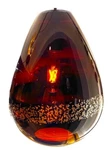 Brown Blown Art Glass Pendant With Silver Flakes Band - Lbl Miyu Msrp $395. Fixed Price $275.00.