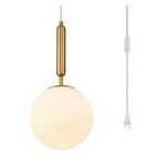 Plug Globe Pendant Lamp, Frosted Glass Ball Light For Dining Room,.... Fixed Price $52.51.
