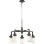 Squire Chandelier 5 Light Steel 23 Inches High-rustic Black Finish. Fixed Price $254.40.