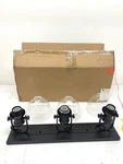 Golden Lighting Hines 25 In. Black With Seeded Glass 3-LIGHT Semi-flush Mount. Fixed Price $129.94.