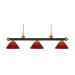 Z-lite Riviera Billiard Light, Bronze/satin Gold/red 200-3BRZ-SG-PRD. Fixed Price $316.00.
