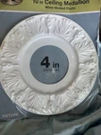 Hampton Bay 10 Ceiling Medallion White Molded Plastic 4" Center 405 503 New. Fixed Price $19.95.