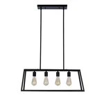 Cresswell 4-LIGHT Matte Black Rectangle Island Pendant With Bulbs Included. Fixed Price $89.95.