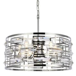 Elegant Lighting 1108D19 Kennedy 5 19"W Crystal Pendant - Chrome. Fixed Price $478.00.