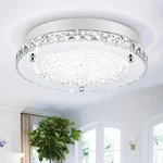 Elegant Chrome Crystal Flush Mount Ceiling Light For Hallway, Kitchen, Bedroom. Fixed Price $229.99.