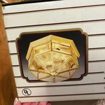 Nib Pair Of Universal Gold Brass Glass Flush Mount Ceiling Lights 80S 90S Y2K. Fixed Price $59.99.
