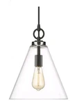 Z-lite 3034P11 Harper Light 12"W Black Pendant Clear Glass Shade. Fixed Price $159.99.