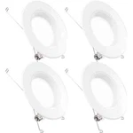 Sunco 5/6 Inch Led Can Lights Retrofit Recessed Lighting, Baffle Trim, Dim. Fixed Price $29.99.