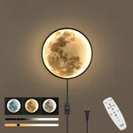 Qiyimeilux Dimmable Moon Wall Sconce Plug In Modern Led Light With Remot.... Fixed Price $57.81.