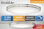 Envirolite 32" Oval Led Flush Mount Ceiling Light Brushed Nickel 3000K. Fixed Price $49.99.