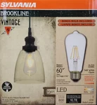 Sylvania Brookline Vintage 1901 Series Glass Pendant Light Fixture & Led Bulb. Fixed Price $11.95.