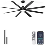 Ceiling Fan 72 Inch 8 Blades Remote App Control Dimmable Black ZS106 Phylluz. Fixed Price $259.99.