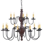 Irvin's 15 Arm Harrison Two Tier Wood Chandelier Country Primitive Light -new!. Fixed Price $1199.95.
