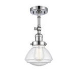 Innovations Olean 6.75" Semi-flush, Amber/chrome/seeded Bell 201F-PC-G324. Fixed Price $244.20.