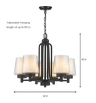 World Imports 6-LIGHT Oil-rubbed Bronze Chandelier With Glass In Shade. Fixed Price $59.99.