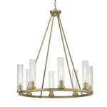 Z-lite 3031-8 Beau Light 33"W Pillar Candle Ring Chandelier Brass. Fixed Price $862.00.