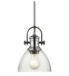 Golden Lighting 3118-M1L Ch-sd Chrome 1-LIGHT 6-7/8"W Pendant W/seeded Glass. Fixed Price $43.17.
