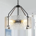 Glass Drum Chandelier For Dining Room 18'' Entryway Fixture 4-LIGHT Kit.... Fixed Price $215.20.